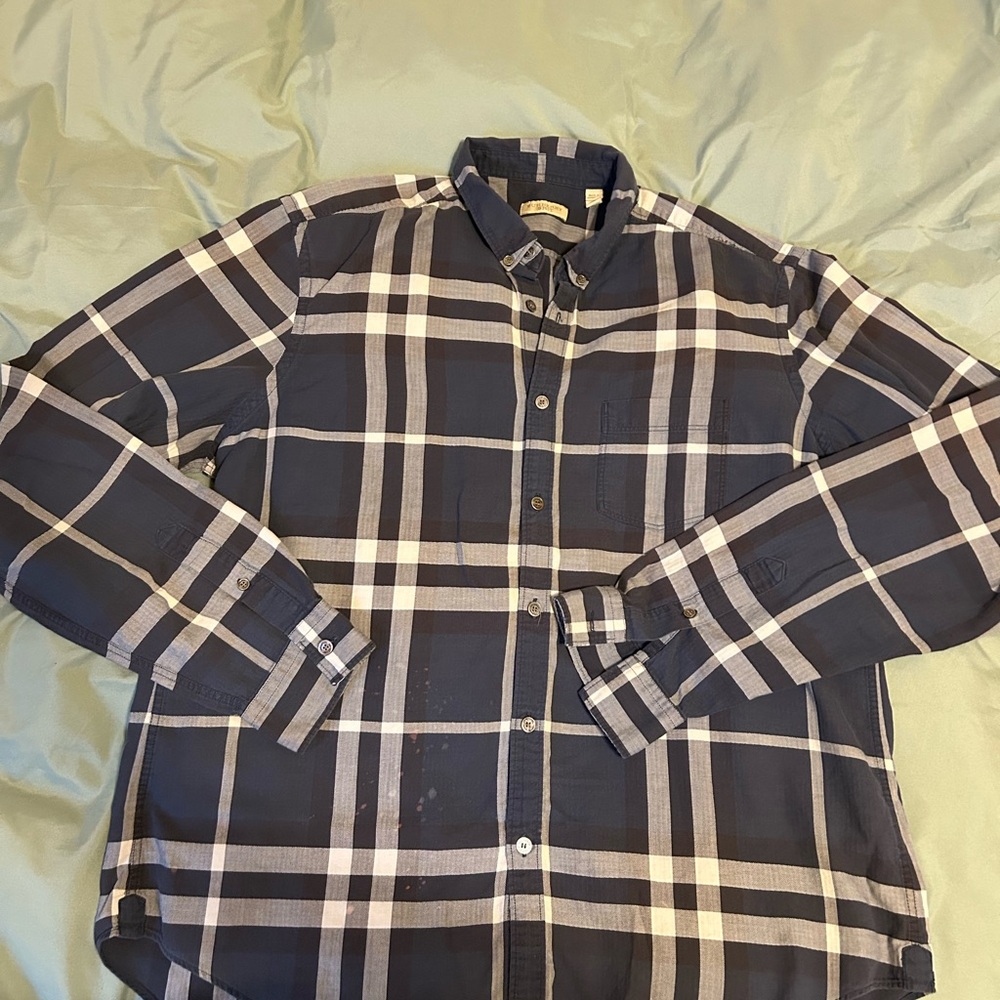 Burberry Brit Navy and White Check Shirt